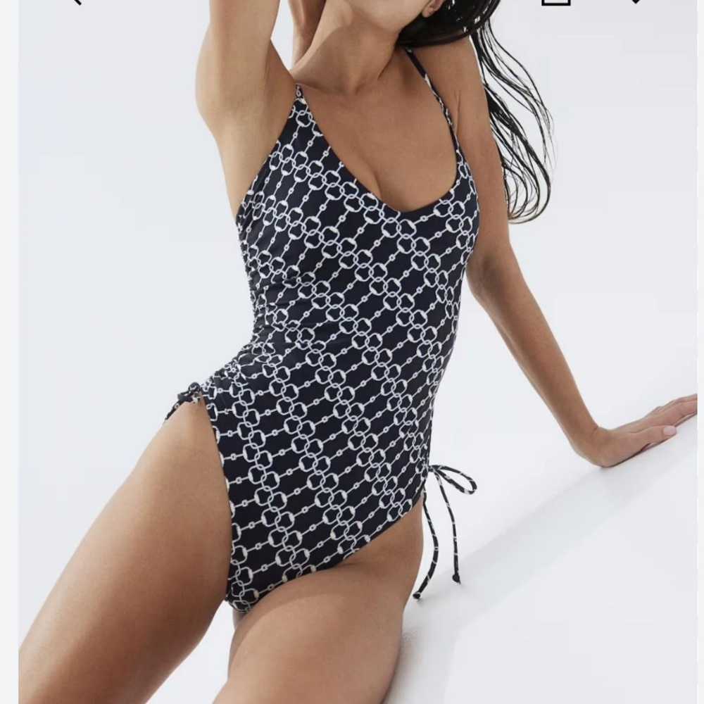 H&M Black and White Patterned Swimsuit